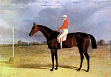 A Dark Bay Racehorse with Patrick Connolly Up by John Frederick Herring Snr